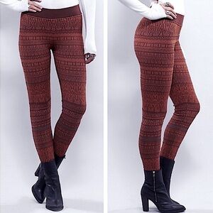 FREE PEOPLE Come as You Are Sweater Legging Boho Color Wine/ Bordeaux Size Small